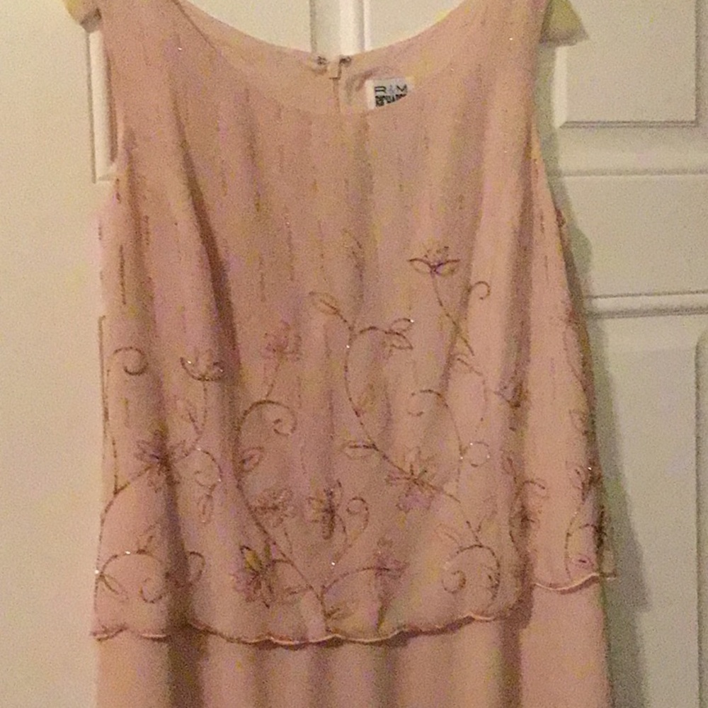 Pale Pink Beaded Formal Dress